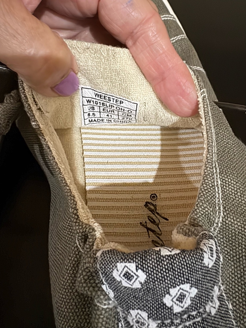 Casual Olive/gray Canvas Slip-On Sneakers with Laces - Picture 10 of 11